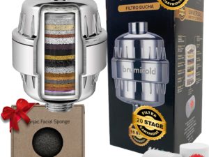Filtro de ducha 20 etapas + recambio + esponja Konjac